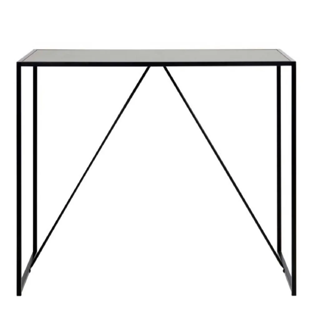 netfurniture Belgravia Black Metal Bar Table with Black Ash Top 2