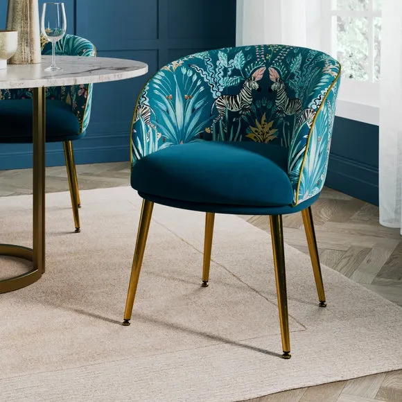 Bella Dining Chair, Utopia and Teal Velvet
