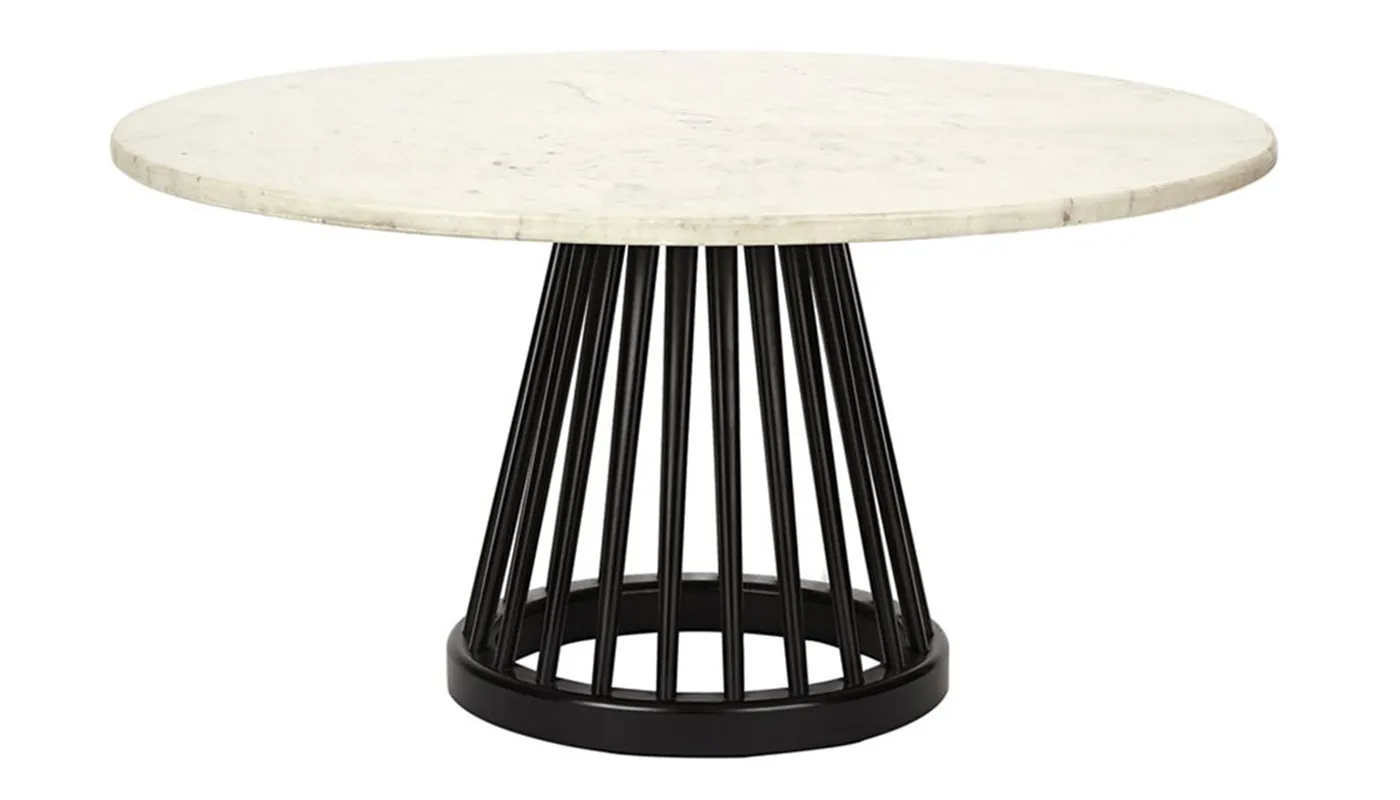 Tom Dixon Fan Large Table Marble Black Screw Base