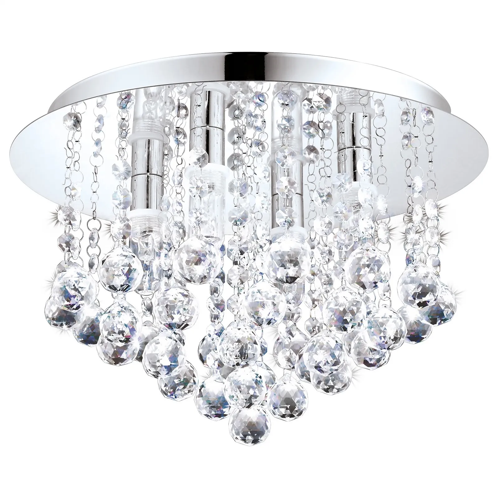 EGLO Olmonte Crystal and Chrome Ceiling Light
