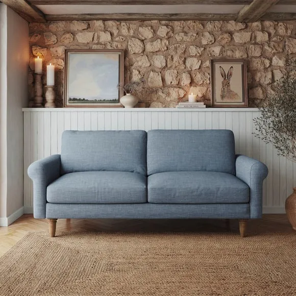 Maeve Faux Linen Compact 3 Seater Sofa 1