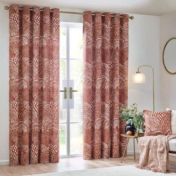 Nola Chestnut Eyelet Curtains 2