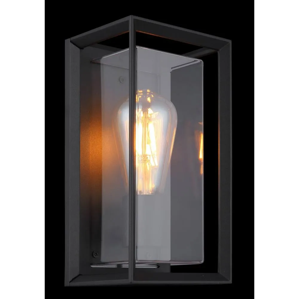 Netlighting Logana Outdoor Wall Lantern Matt Black IP44 1x E27 3
