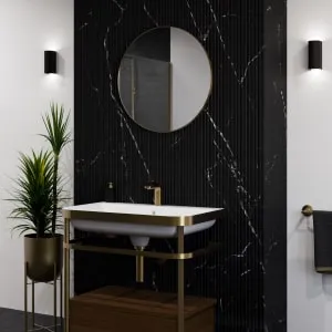Sensio Leo Brass Round Bathroom Mirror - 600mm 2
