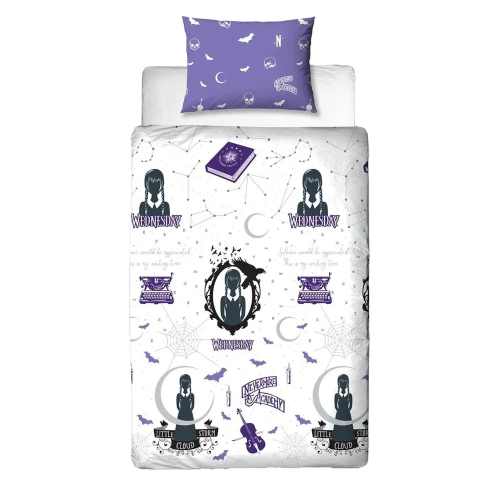 Wednesday Destined Single Duvet Cover Set in Purple