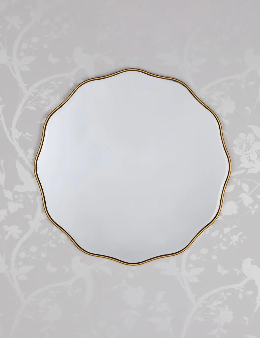 Laura Ashley Medora Metal Medium Round Wall Mirror Gold