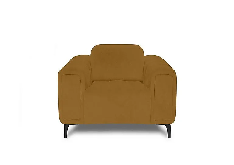 Elphaba Fabric Chair with Storage Arms - Opulence Saffron