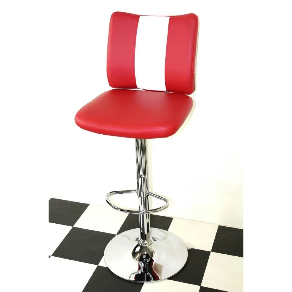 netfurniture Tarina Retro Kitchen Breakfast Bar Stool Red Padded Adjustable Seat
