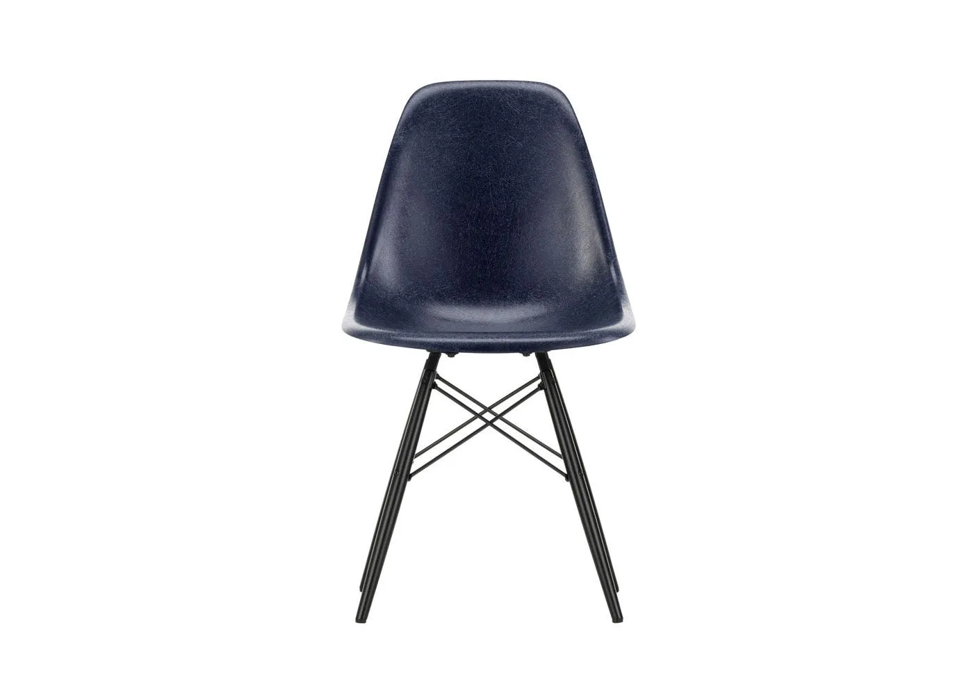 Vitra Eames Fibreglass Chair DSW Eames Navy Blue 30 Black Maple 05 Glides