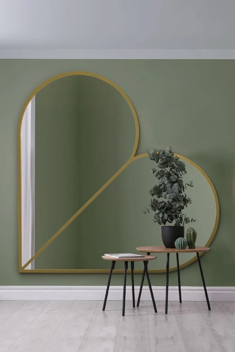 MirrorOutlet Gold Metal Framed Heart Shaped Leaner/Wall Mirror (180CM X 180CM) 6