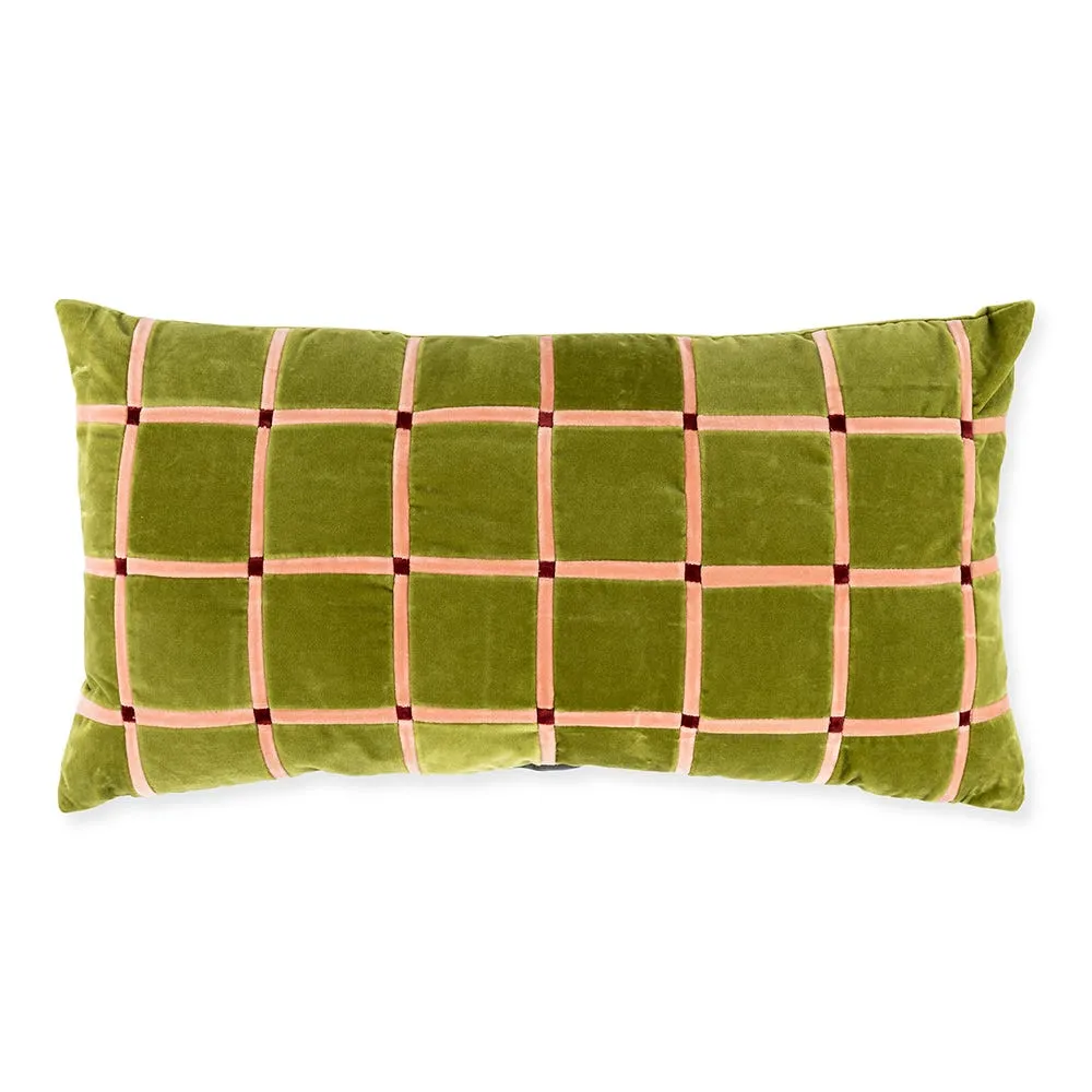 Christina Lundsteen Athena Velvet Cushion Leaves, Pale Rose & Wine 40 x 70cm 2