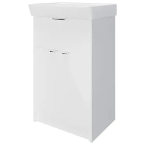 Wickes Nova Gloss White Freestanding Vanity Unit & Easton Basin - 835 x 500mm