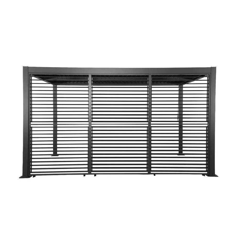sweeek Louvered pergola 4x3m + 3 130 cm adjustable slat louver panels in Dark Grey 3