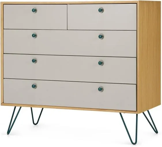 Dotty Multi Chest Of Drawers, Oak & Grey