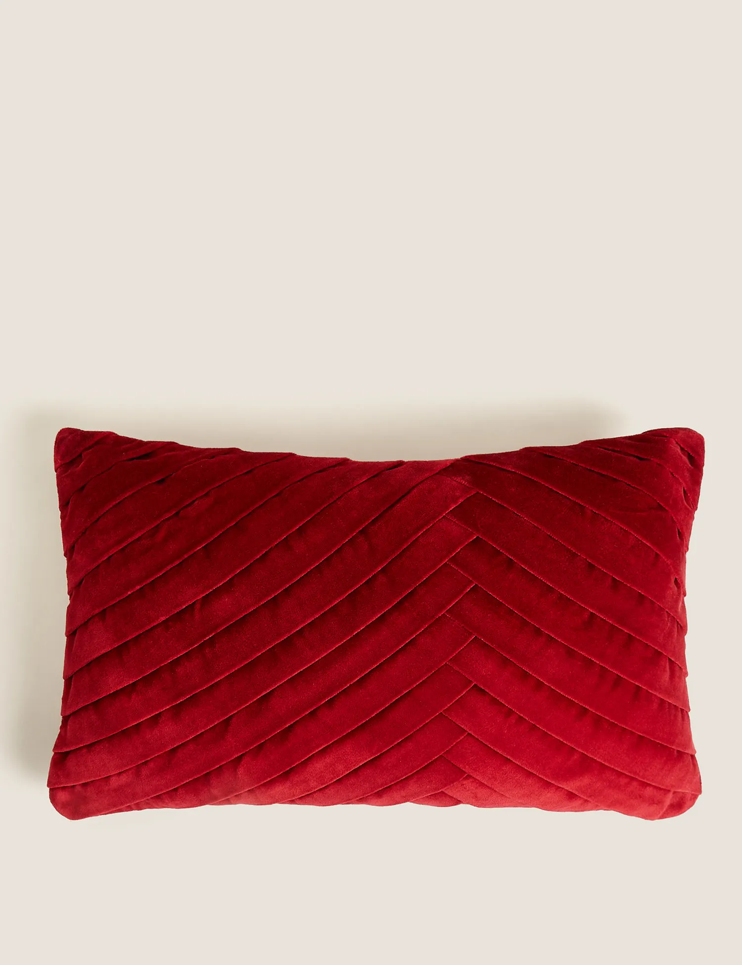 M&S Velvet Pleated Bolster Cushion