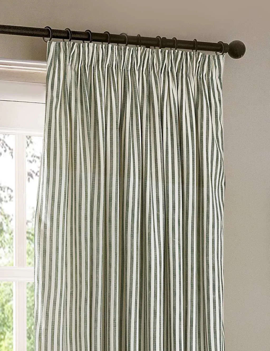 YARD Hebden Blackout Pencil Pleat Curtains Dark Green Mix