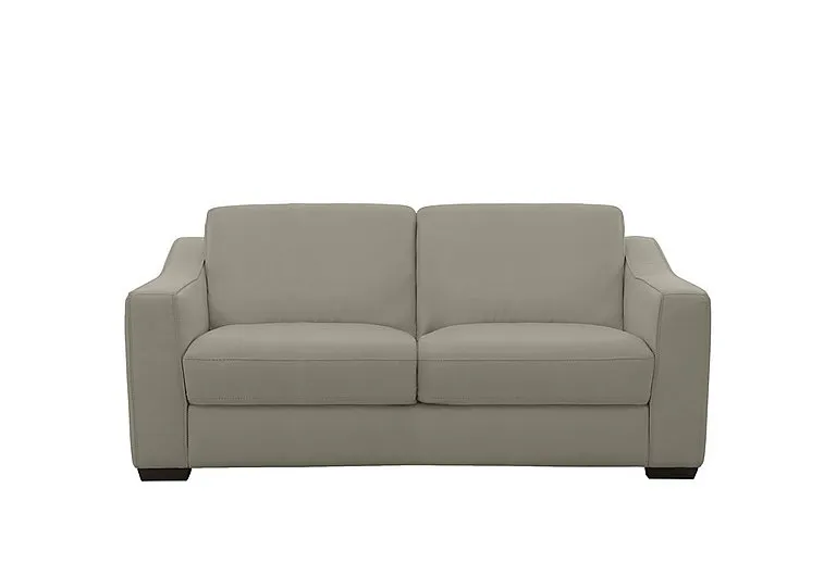 Optimus 2 Seater Leather Sofa - Silver Grey