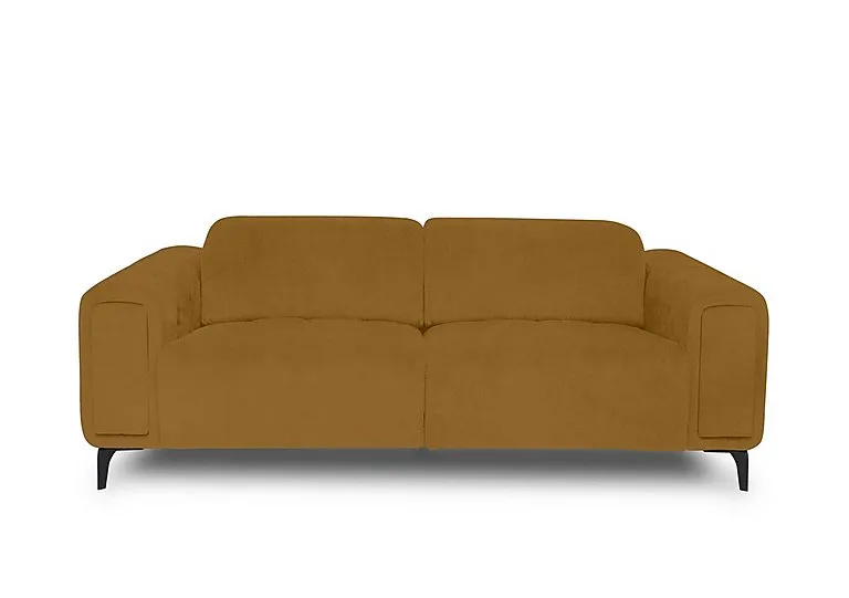 Elphaba Fabric 3 Seater Sofa with Storage Arms - Opulence Saffron