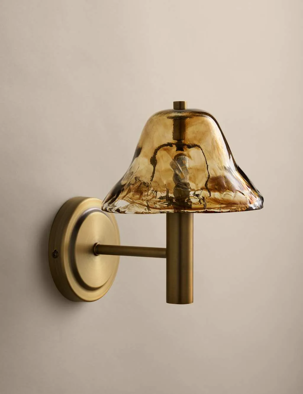 M&S Glass Wavy Wall Light Brown