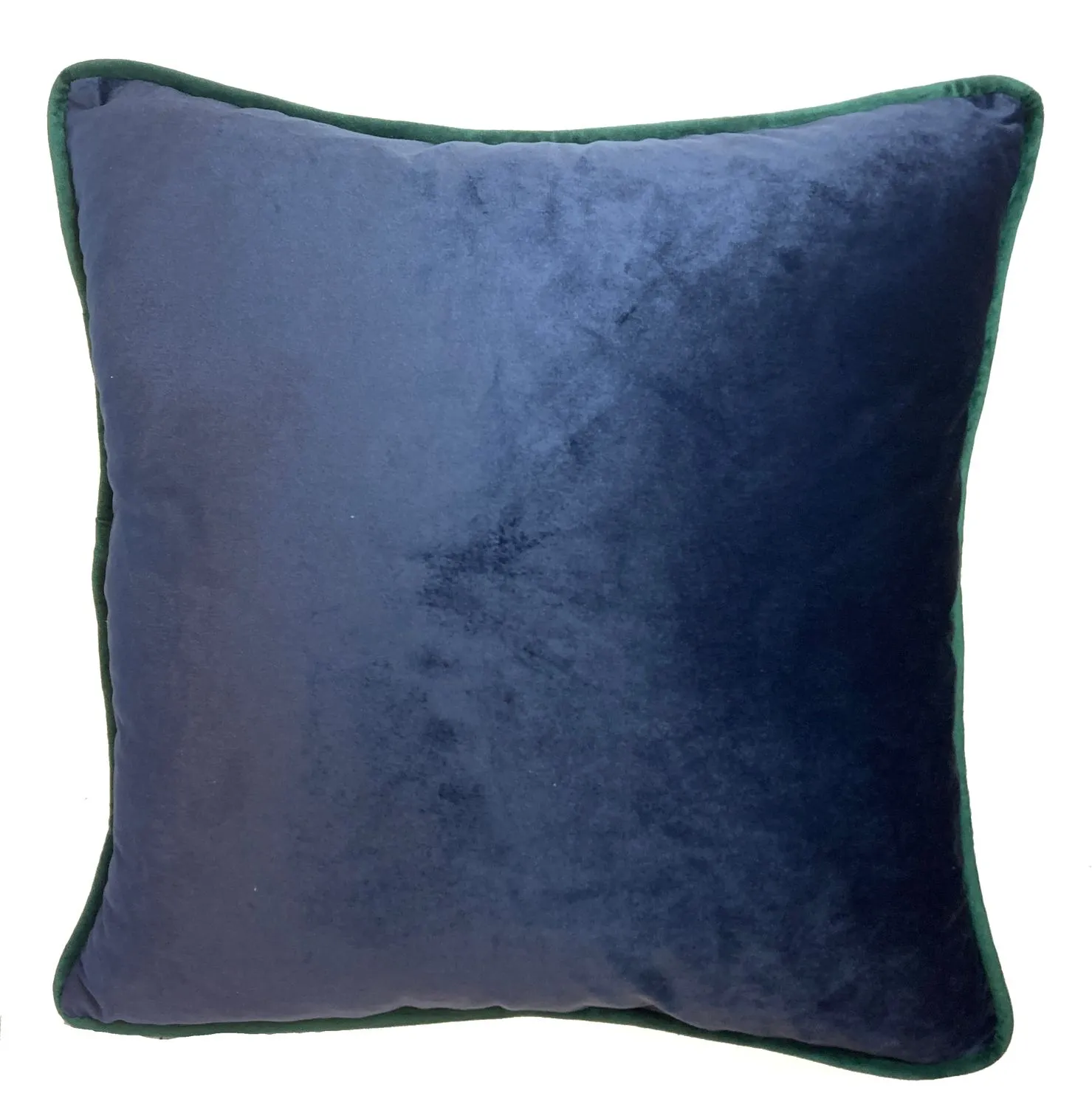 Rapport Home Piped Velvet Polyester Cushion Cover in Navy 1
