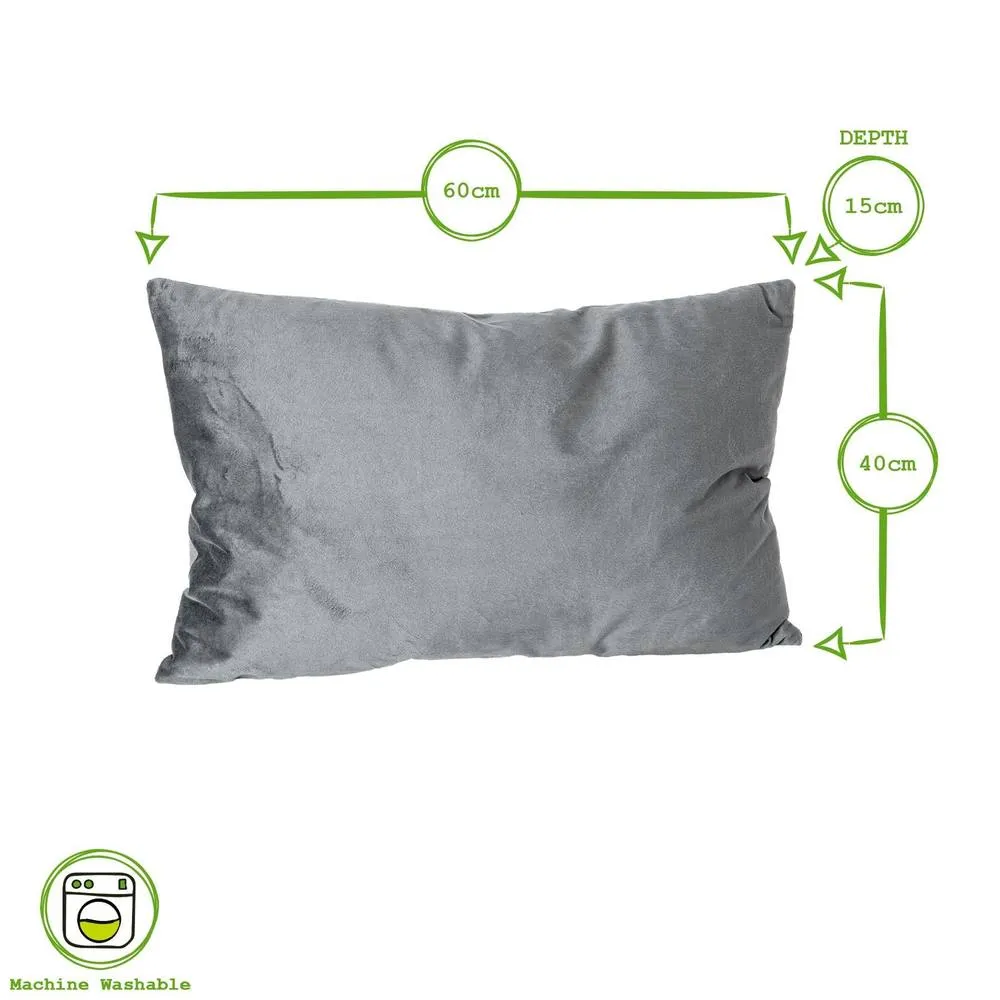 Nicola Spring Rectangle Velvet Cushions - 60cm x 40cm - Pack of 4 in Cream 3