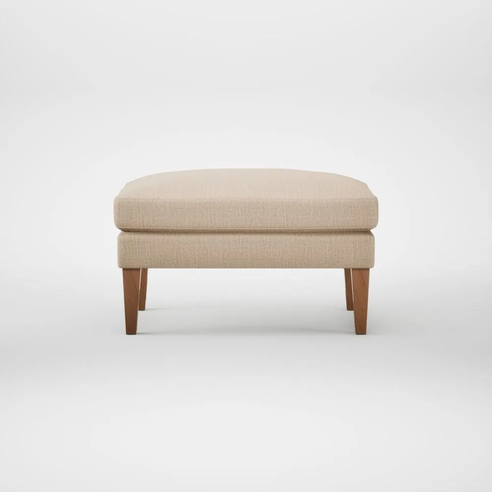 Heal's Wallis Ottoman Smart Cotton Linen Rice Natural Feet 1