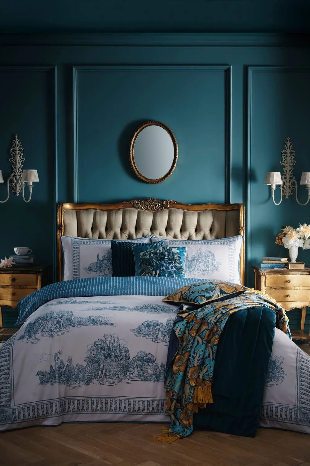 Laurence Llewelyn-Bowen 'Tuscan Toile' 100% Cotton Duvet Cover Set in Blue 5