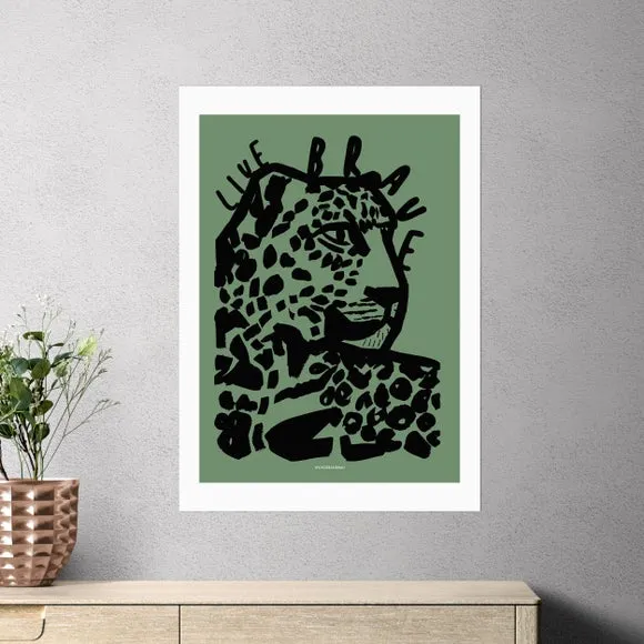 East End Prints Live Brave Green Tiger Print by Wonder and Rah 1