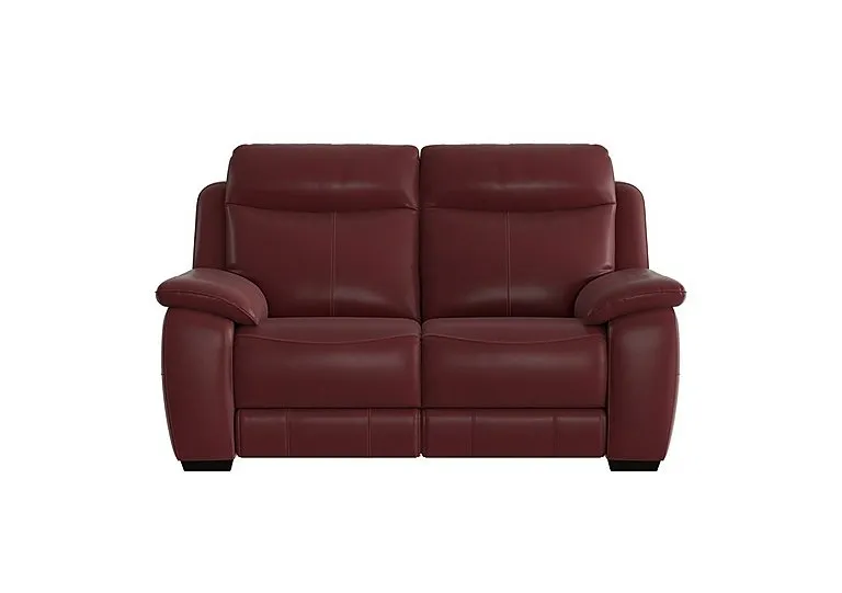 Starlight Express 2 Seater Leather Recliner Sofa with Power Headrests - BV Deep Red