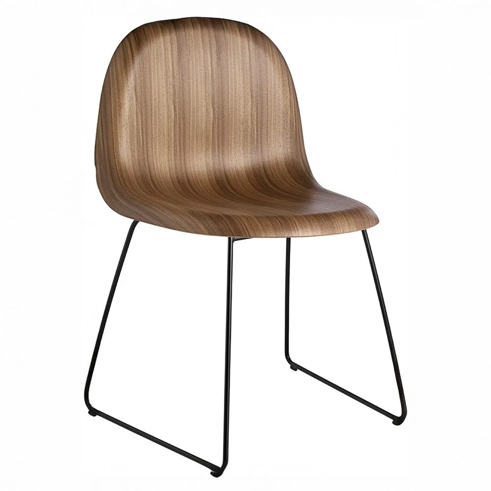 Gubi 3D Dining Chair Walnut Matt Black 2