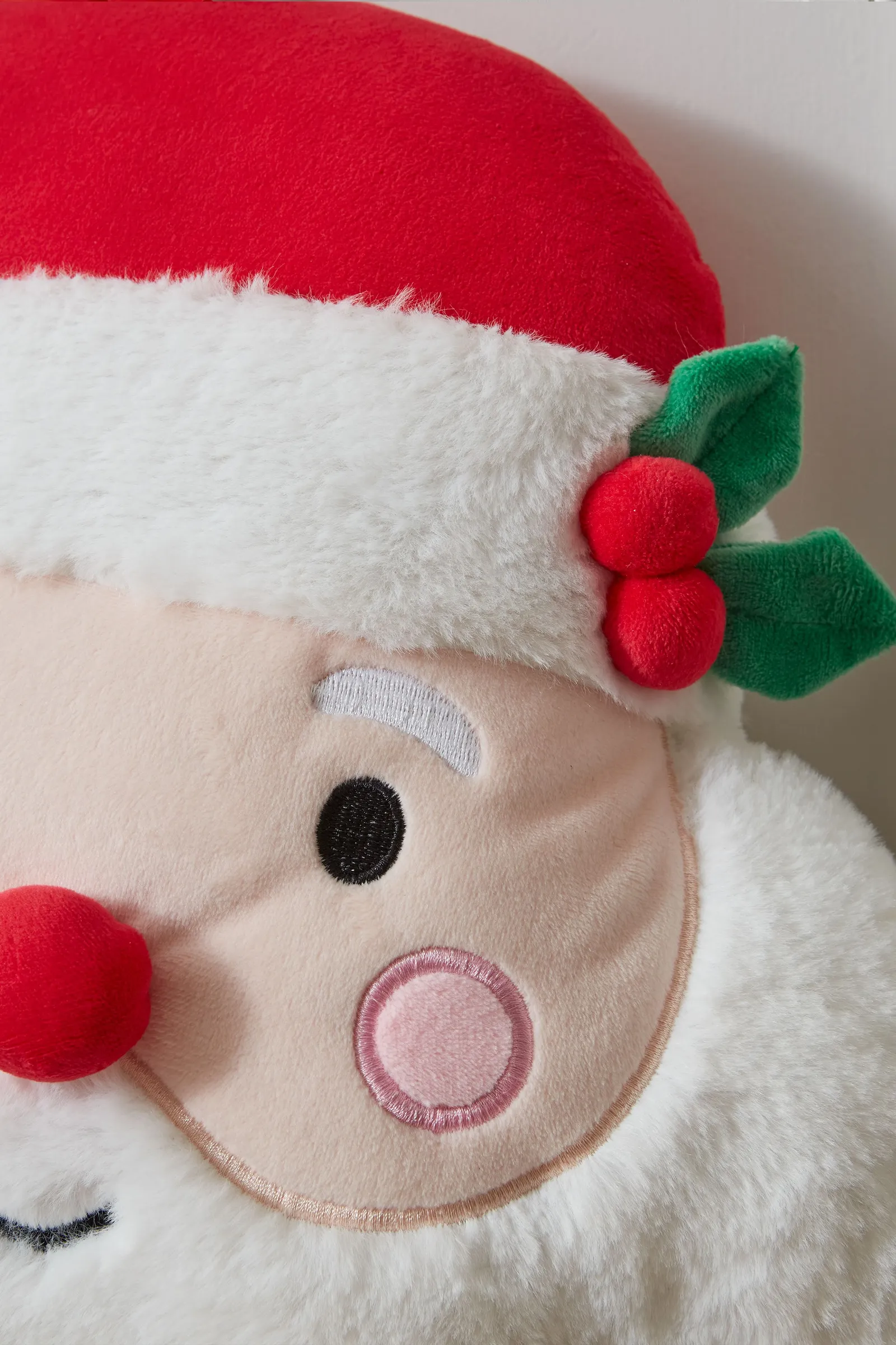 Catherine Lansfield 'Christmas Santa' 3D Shaped Cushion in White 2