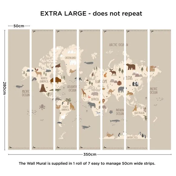 World Map Wall Mural 4