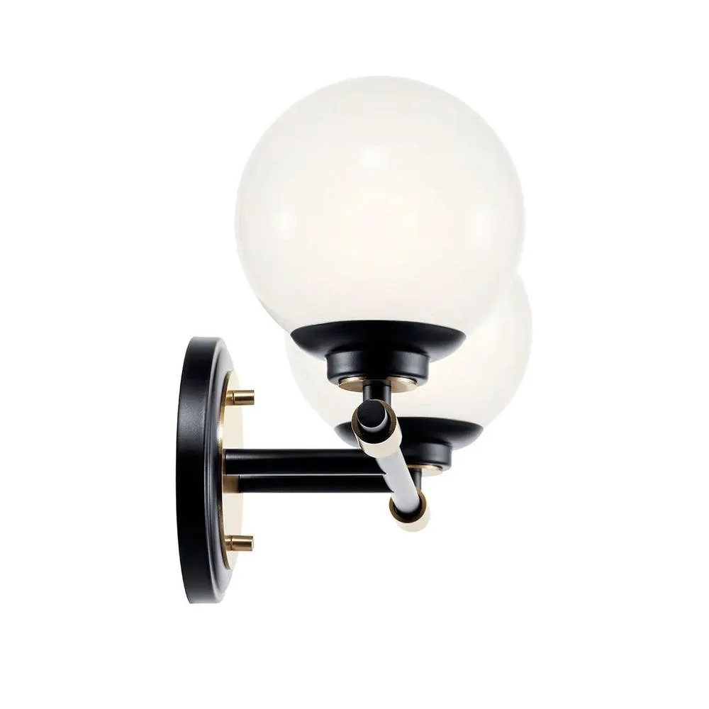 Netlighting Kichler Benno Bathroom Wall Lamp Black Champagne Bronze IP44 2x G9 in Brown 2