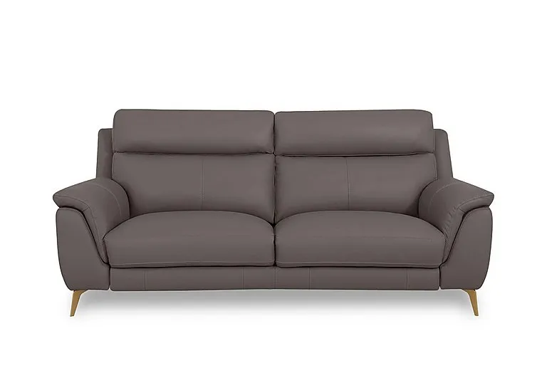 Eclipse Leather 3 Seater Sofa - Elephant