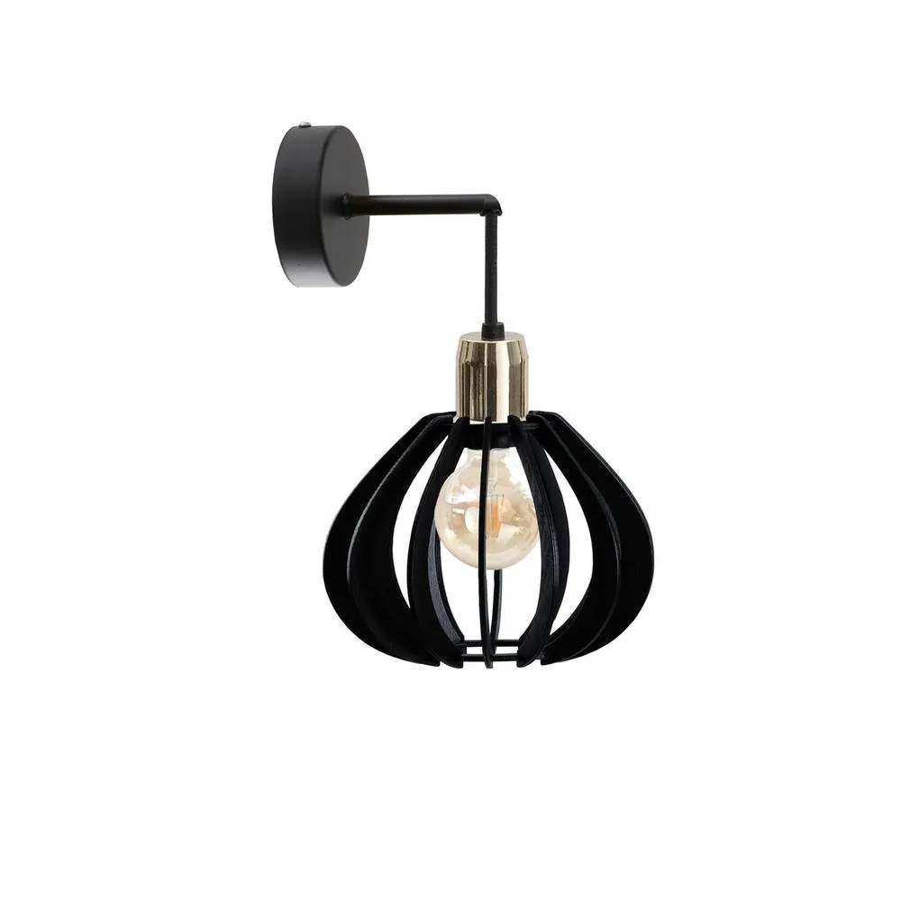 Netlighting Gemma Wall Lamp Black Gold 20cm 1x E27