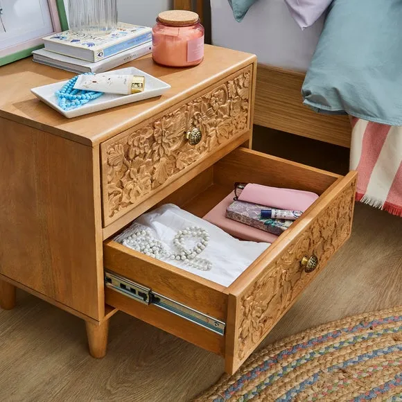 Jules Hand Carved Bedside Table 3