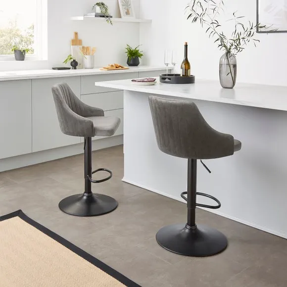 Shea Adjustable Height Barstool, Velvet 2