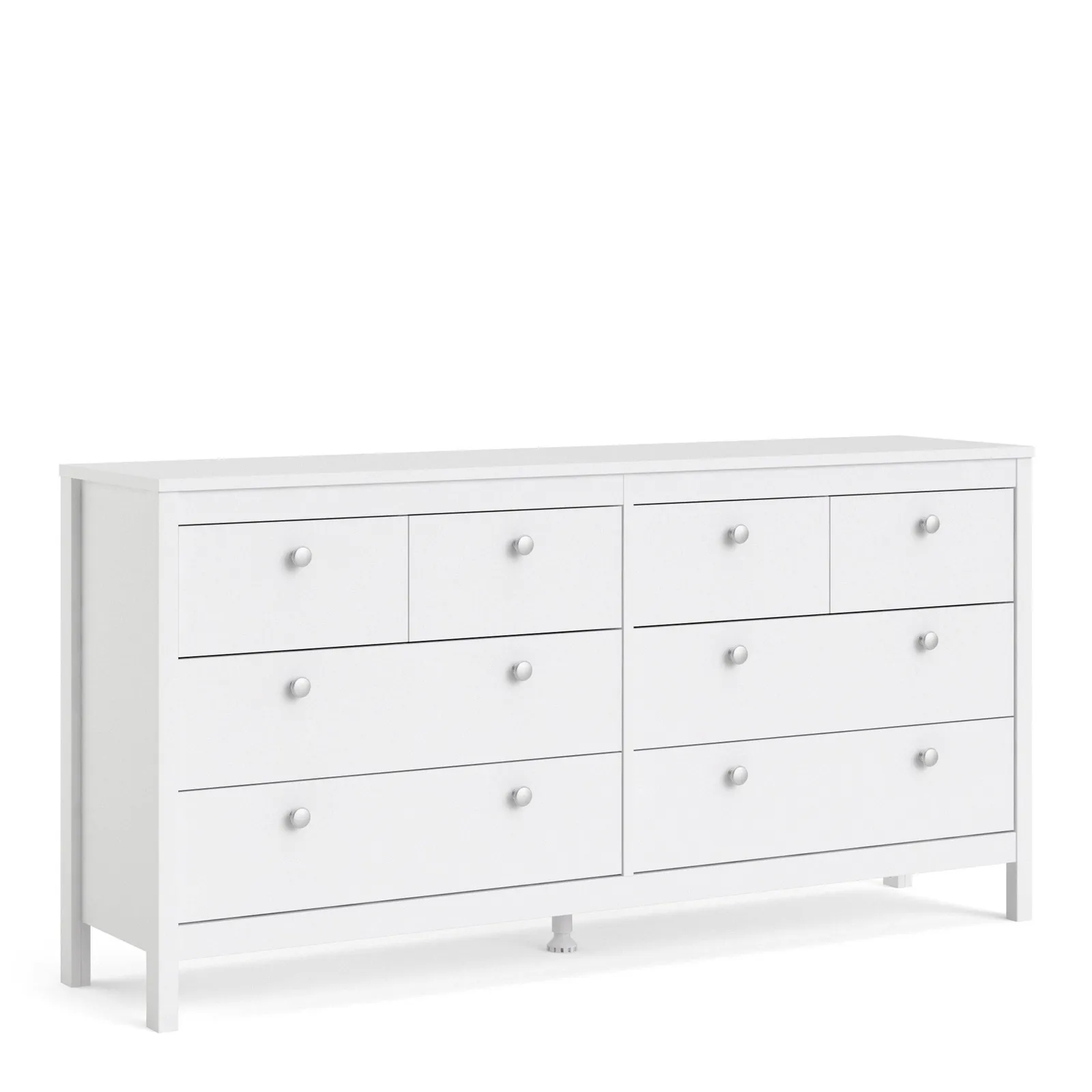 Furniture To Go Madrid Double Dresser 4+4 Drawers in White
