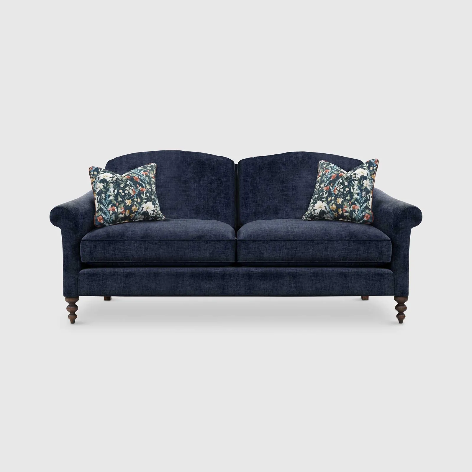 English Heritage Clover 26 Small Sofa With Pre Set Scatters, Blue | Barker & Stonehouse 1