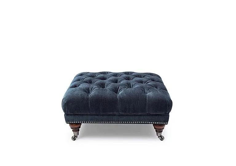 Shackleton Fabric Square Footstool with Castors