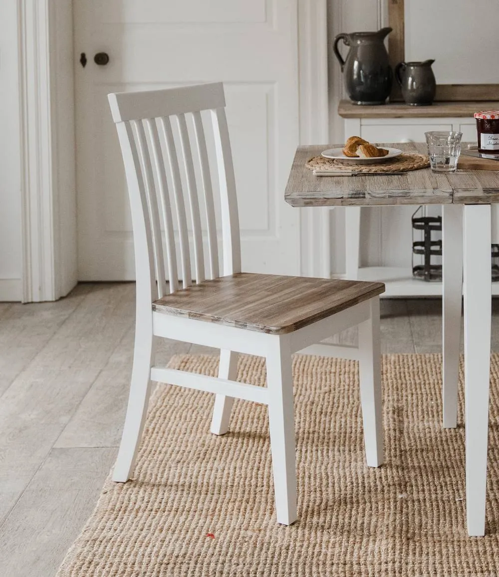 Statement Furniture Florence Highback Wooden Seat Chairs Set of 4 in White 2