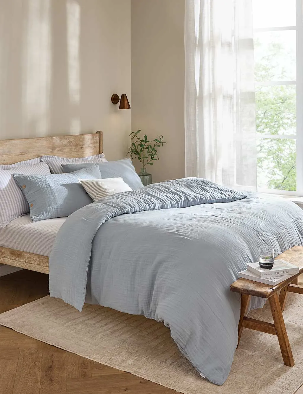 YARD Lark Pure Cotton Bedding Set Light Blue
