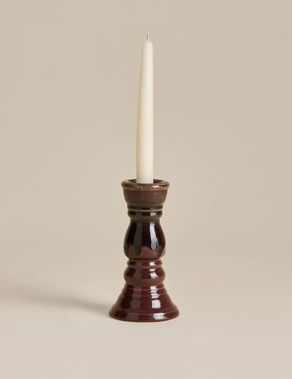 M&S Rounded Hybrid Candle Holder Purple