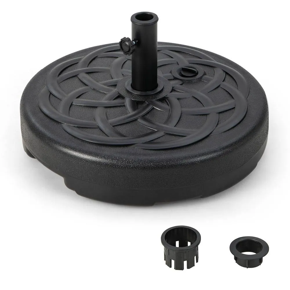 Costway 56cm Patio Fillable Umbrella Base Stand Water/Sand Fit Pole 38 & 48 mm in Black