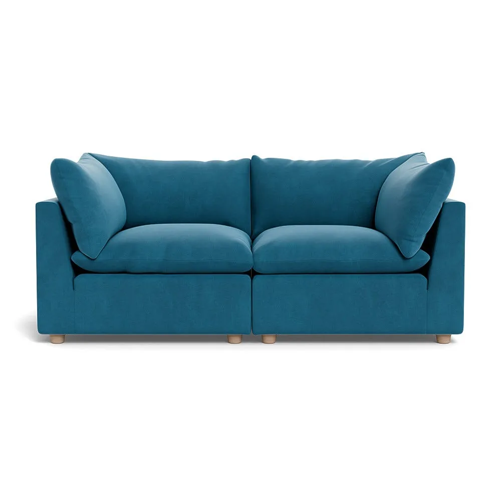 Heal's Astrid 3 Seater Sofa Smart Velvet Ocean Natural Beech Feet 1