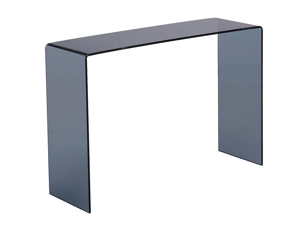 Vente-unique Curved Smoked Tempered Glass Console - Black - ALONZO in Clear 5