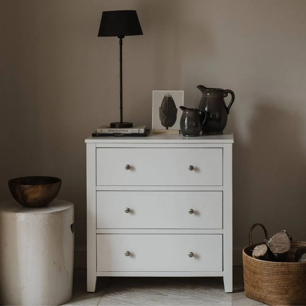 Statement Furniture Brooklyn 3 Drawer Chest of Drawers in White
