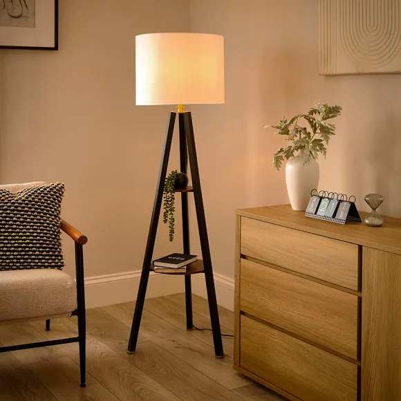 Milford Shelved Tripod Floor Lamp 2