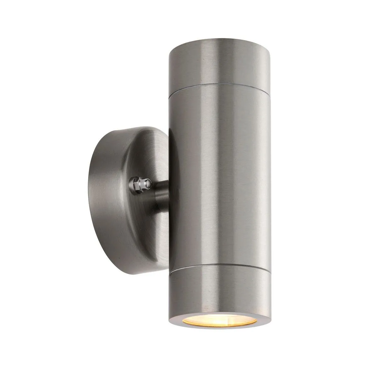 Netlighting Palin Outdoor Up Down Wall Lamp 2 Light Brushed Stainless Steel IP65 in Grey