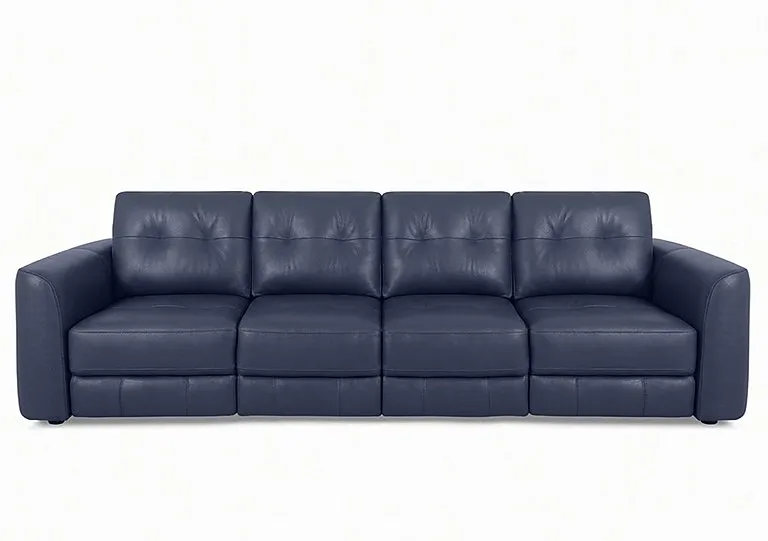 Drift 4 Seater Leather Power Glider Sofa - BV Ocean Blue - Sofas and Armchairs - In Time for Christmas